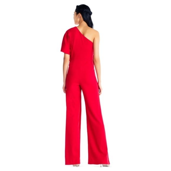 ADRIANNA PAPELL Flutter One Shoulder Jumpsuit 12 - Picture 4 of 10